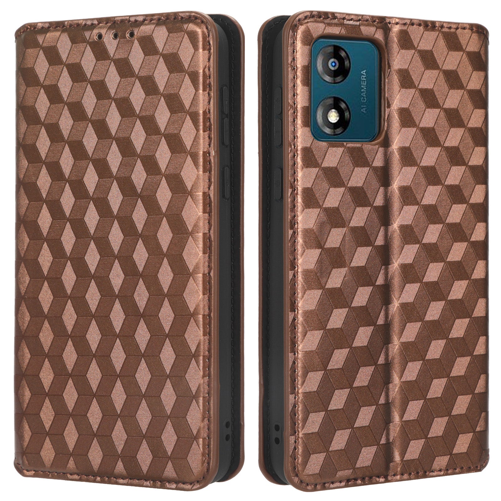 For Motorola Moto E13 4G Shockproof Phone Case Imprinted Rhombus Pattern PU Leather Wallet Stand Cover For Motorola Moto E13 4G Shockproof Phone Case Imprinted Rhombus Pattern PU Leather Wallet Stand Cover